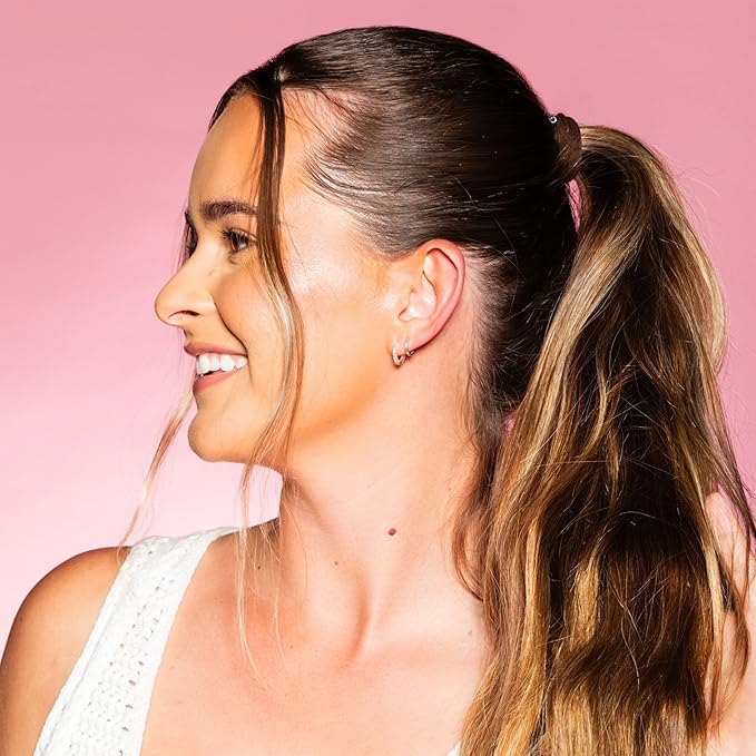 Gimme Beauty X-Fine Hair Bands - Slim-Fit Elastic Ties for Extra Fine Hair - No-Dent, Gentle-Grip Ponytail Holders for All-Day Comfort - 20 Pack, Dark Brown