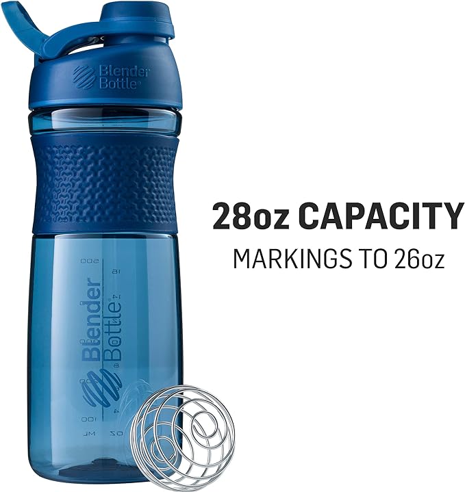 BlenderBottle SportMixer Shaker Bottle Perfect for Protein Shakes and Pre Workout, 28-Ounce, Rose