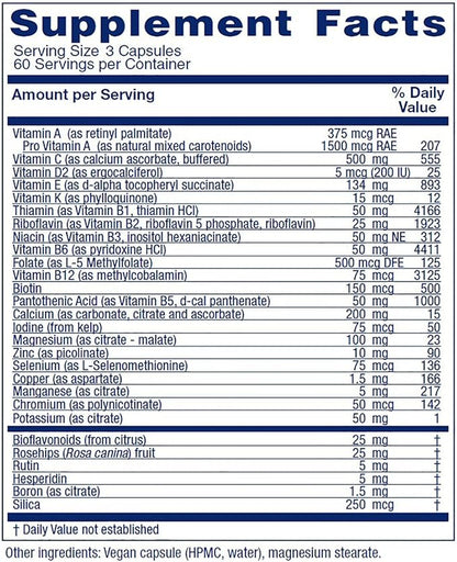 Vitanica Women's Symmetry, High Potency Daily Multivitamin, Vegan/Vegetarian, 180 Capsules