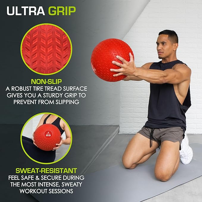 ProsourceFit Slam Medicine Balls 5 10, 15, 15, 20, 20, 25, 25, 30, 30, 50lbs 50lbs Smooth