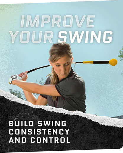 SKLZ Gold Flex Golf Swing Trainer and Warm-Up Stick - Essential Golf Accessories for Golfers, 48"/40” Golf Equipment for Distance, Balance Building, Power & Grip Training, Portable & Course-Legal