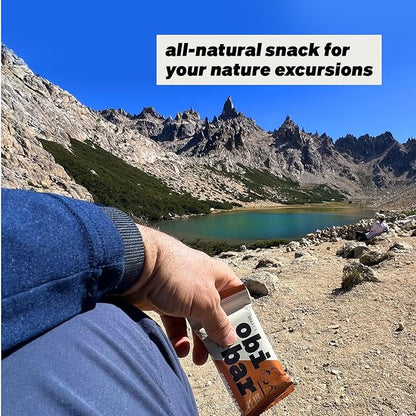 Obi Bar Chocolate - Protein and Oat Fiber Bar | All Natural | Meal Bar | Heart and Gut Health | Lightly Sweet | Chocolate Brownie | Almond Chunks | Soy Free, Dairy Free | Ideal Meal Replacement Bar