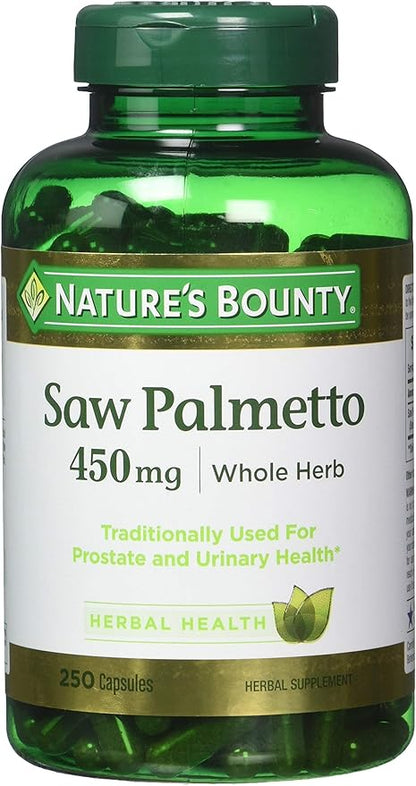 Nature's Bounty Saw Palmetto 450 mg Capsules 250 ea