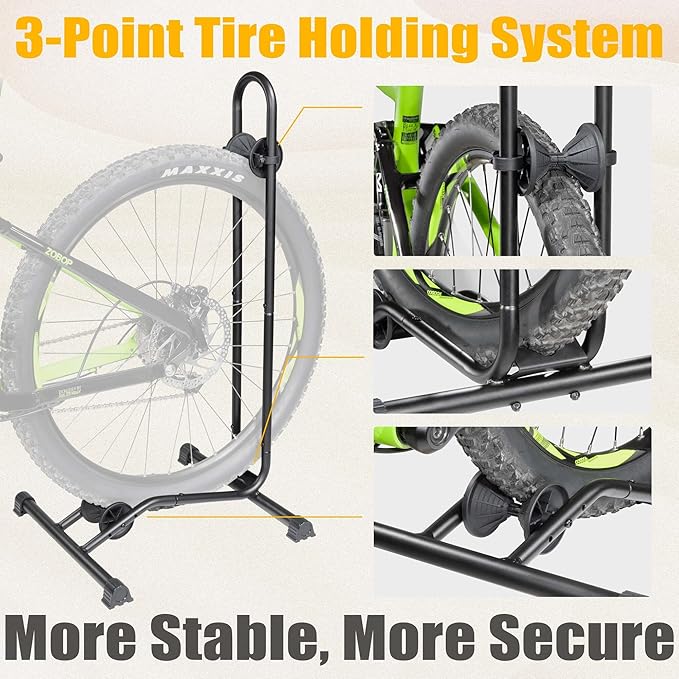 BikeHand Bike Floor Stand Parking Rack Stand - for 24"-29" Mountain MTB & Road Bikes Bicycles Indoor Outdoor Garage Storage - Classic New Version for 3 Bikes