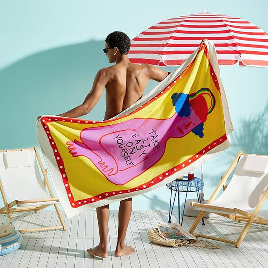 Bedsure U Series 100% Cotton Beach Towel 35"x70"