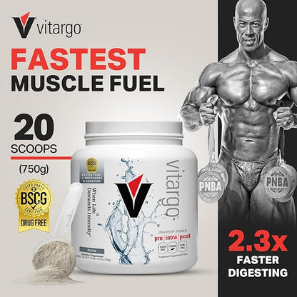 Vitargo Carbohydrate Powder | Feed Muscle Glycogen 2X Faster | 1 LB Unflavored Pre Workout & Post Workout | Carb Supplement for Recovery, Endurance, Gain Muscle Mass
