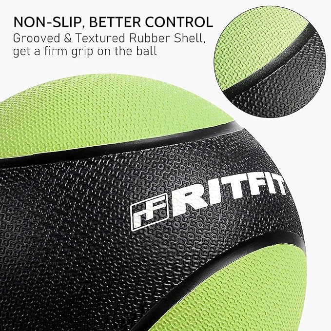 RitFit Weighted Medicine Ball - Non-Slip Rubber Shell