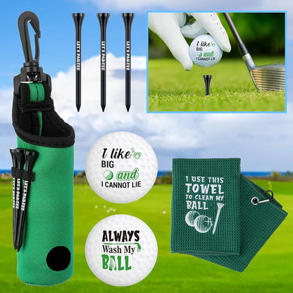 9 Pcs Golf Accessories Kit Golf Club Cleaning Kit Include Microfiber Towel, Cleaner Brush, Ball and Tee Holder, Divot Repair Tool, Ball Bag with Hook for Men Women Gifts