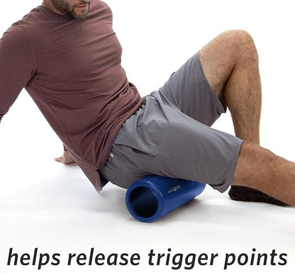 MICRODRY Deluxe Fitness Foam Back Roller for Muscle Relief 13x5.3", Blue