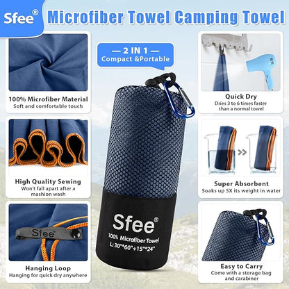 Sfee 2 Pack Microfiber Travel Towel