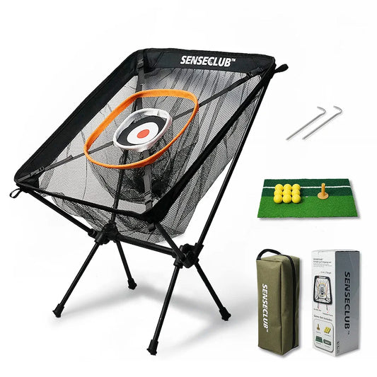 Foldable Chipping Net with Mat & Balls, Indoor Golf Practice Chipping Target, Backyard Golf Game & Gifts