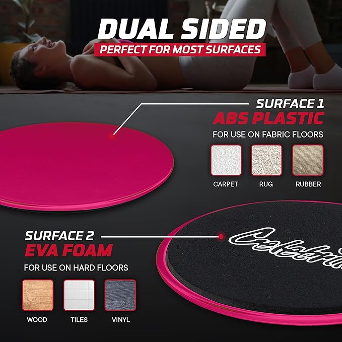 Celebrita Pair of Gliding Discs Core Sliders Ab