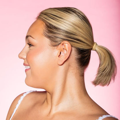 Gimme Beauty X-Fine Hair Bands - Slim-Fit Elastic Ties for Extra Fine Hair - No-Dent, Gentle-Grip Ponytail Holders for All-Day Comfort - 20 Pack, Blonde