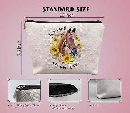 Horse Gifts - Animal Makeup Bag for Horse Lovers