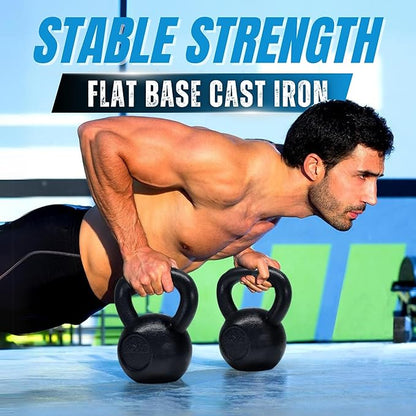Yes4All Kettlebell Cast Iron Sets 5 - 10 15 - 20 - 25 - 30 lbs,