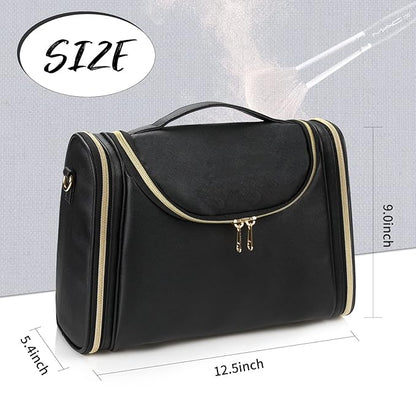 Ethereal Large Makeup Bag, Travel Makeup Bag Large Capacity Toiletry Bag with Shoulder Strap for Cosmetics Makeup Brushes Organizer