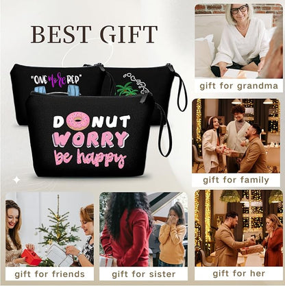Donut Inspirational Gifts for Women, Snack Makeup Bags, Funny Birthday Present for Friend, Daughter, Sister, Bff, Christmas