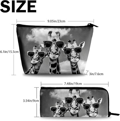 Novelty Makeup Bag for Purse - Giraffe Travel Bags Cute Cosmetic Bag for Women Makeup Organizer for Travel Essentials