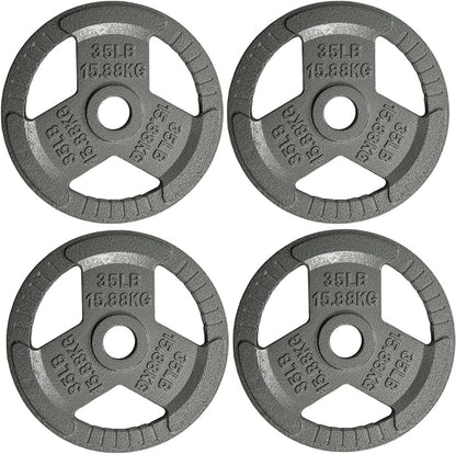 Yes4All Olympic Rubber Grip Plates for Barbell 2-Inch Weight