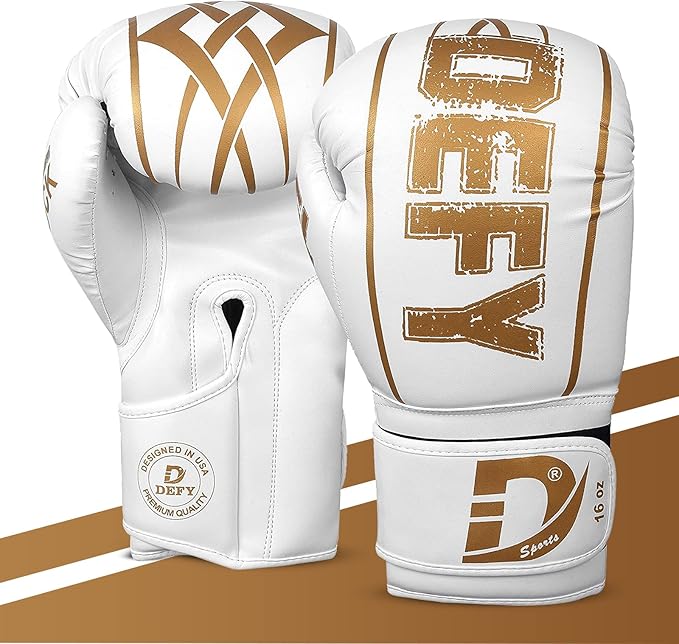 DEFY Boxing Gloves for Men & Women - Premium Quality Synthetic Leather Boxing Gloves for Training - Perfect for Punching Heavy Bags, Sparring, & Fighting Gloves