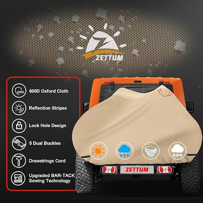Bike Cover for Transport - Waterproof Heavy Duty Outdoor Bicycle Rack Cover for Single Bike on Car Hitch Travel Storage