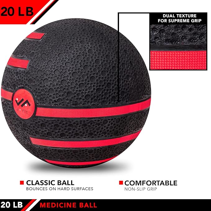 JFIT Medicine Exercise Ball with Dual Texture