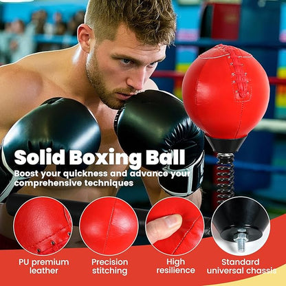 INNOLIFE Red Solid and Thick Speed Ball Reflective Bag - No Pump Needed - Ideal for MMA and Boxing-Suitable for All Boxing Equipment Replacement