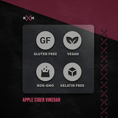 KompleX Nutrition Apple Cider Vinegar Gummies, Improve Digestion, Detox, 1000mg ACV Powder with Mother, 60 Vegan and Gluten-Free Supplement Gummies (ACV GUM)