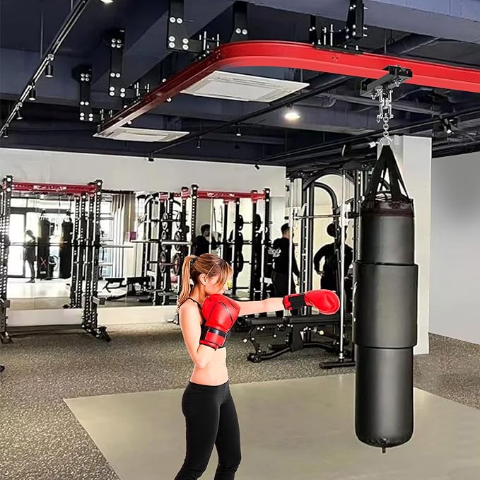 Punching Bag Hanger,Beam Clamp Heavy Bag Mount,Heavy Duty Holder for Boxing,Heavy Bag hangerStainless Steel Swivel Chain with Carabiner