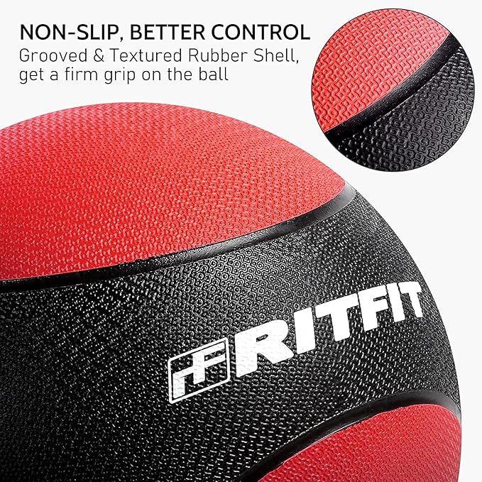 RitFit Weighted Medicine Ball - Non-Slip Rubber Shell