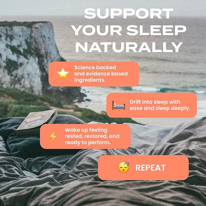 JOYMODE Sleep Aid Supplement for Adults (60 ct) with L Theanine, Melatonin & 125mg Magnesium Glycinate, 500mg Tart Cherry Extract from CherryPURE for Sleep Support