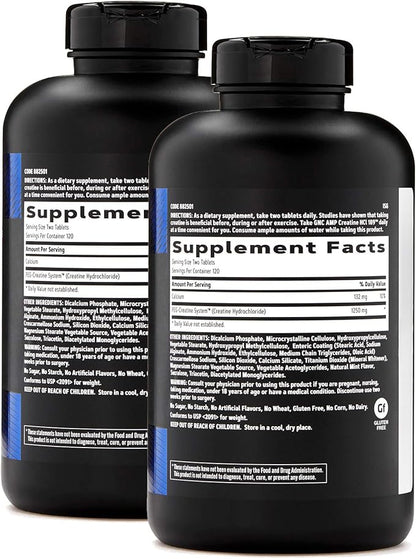 GNC AMP Creatine HCl 189 | Targeted Muscle Builder and Recovery Supplement | Fast Absorbing Performance Blend | 480 Count