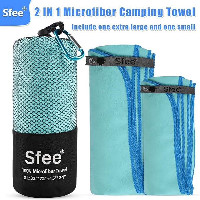 Sfee XL Microfiber Towel 2 Pack