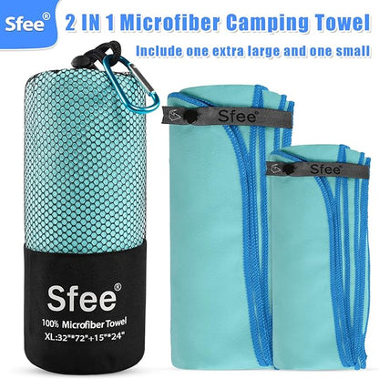 Sfee XL Microfiber Towel 2 Pack