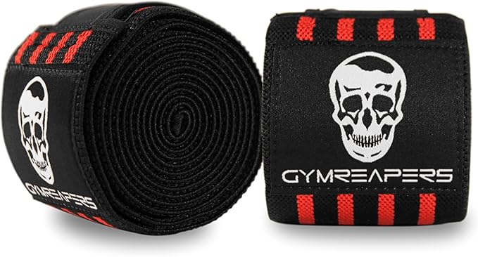 Gymreapers Knee Wraps for Squats and Powerlifting 72 Inch Compression Wraps with Strap for Men & Women Weightlifting Support