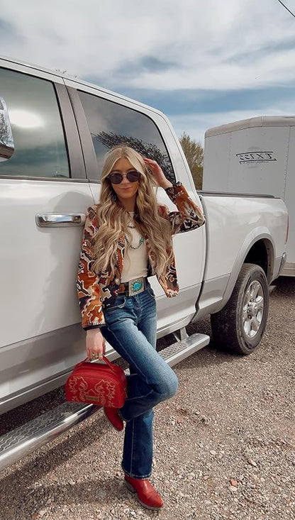 Wrangler Makeup Pouch Bag Mini Western Toiletry Purse Cosmetic Organizer Paisley Travel Pouch for Women
