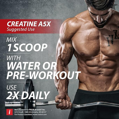 iSatori Creatine A5X, 5 Phase Creatine Powder with Creatine Monohydrate & Betaine Anhydrous, Stim-Free Pre Workout Muscle Builder & Post Workout Recovery Powder, Unflavored (50 Servings)