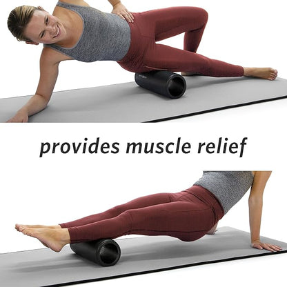 MICRODRY Deluxe Fitness Foam Back Roller for Muscle Relief 13x5.3", Purple