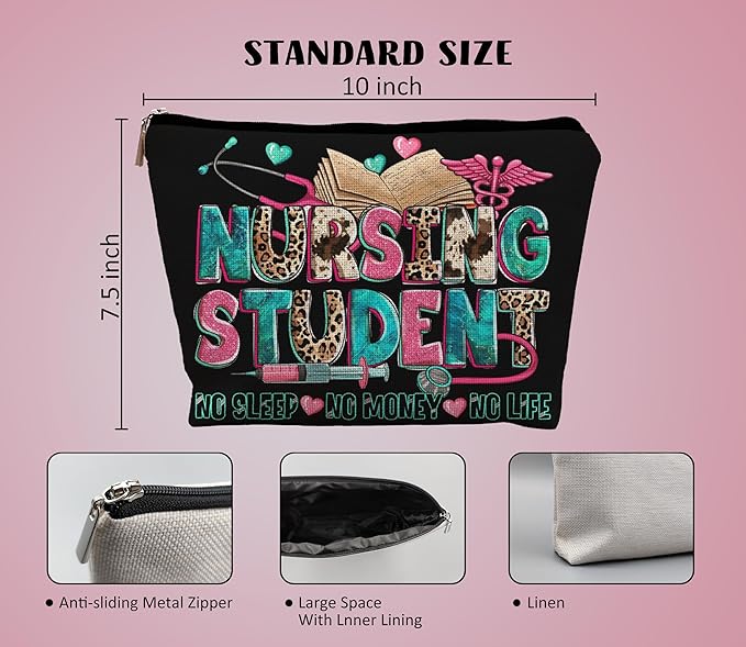 Nursing Student Makeup Bag, Nursing Student Gifts, Nursing Student Essentials, Future Nurse Gifts, Nurse Appreciation Gifts, Nurse Accessories, Nurse Graduation Gifts Cosmetic Bag Makeup Pouch