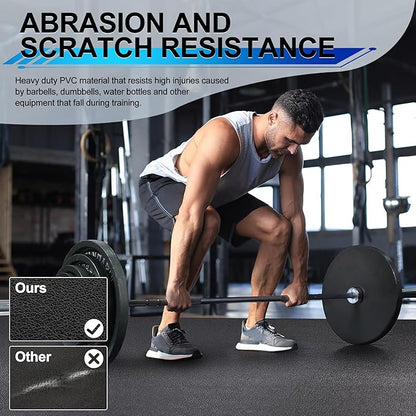 BesWin Large Exercise Mat 8'x4'x6mm/8mm, Extra Thick Workout Mats for Home Gym Flooring, High Density Non-Slip Gym Mats Fitness Mat for Cardio, Weights, Jump Rope, Fitness-Use With or Without Shoes