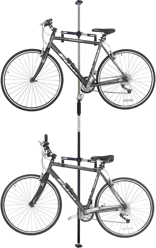 SPAREHAND Q-RAK II - Dual Bike Storage System - CP - Bike Rack Garage Storage - Indoor Bike Storage for 2 Bikes (Black)