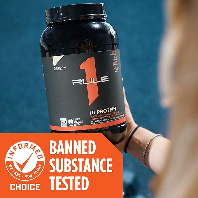 Rule One Proteins R1 Protein - 25g Fast-Acting, Super-Pure 100% Isolate and Hydrolysate Protein Powder with 6g BCAAs (1 Pound*, Vanilla)