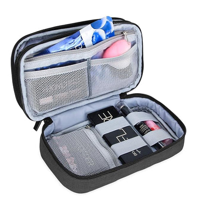Teamoy Travel Makeup Brush Bag(up to 8.5"), Professional Cosmetic Bags Organizer Case with Handle Strap for Makeup Brushes and Beauty Supplies-Small, Black (No Accessories Included)