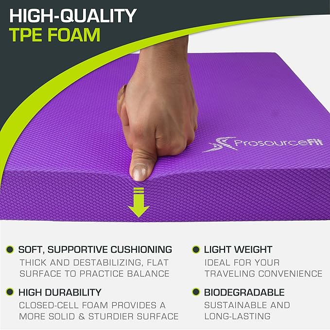 ProsourceFit Exercise Balance Pad – Cushioned Non-Slip Foam