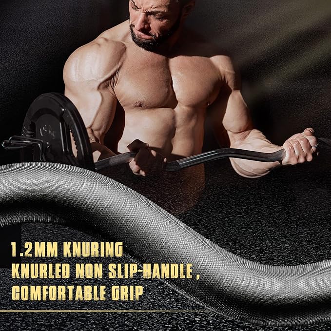 Olympic Barbell EZ Bar Curl Bar 4ft/5ft/7ft 2 Inch (300lb/330lb/400lb/700lb/1000lb/1500lb)