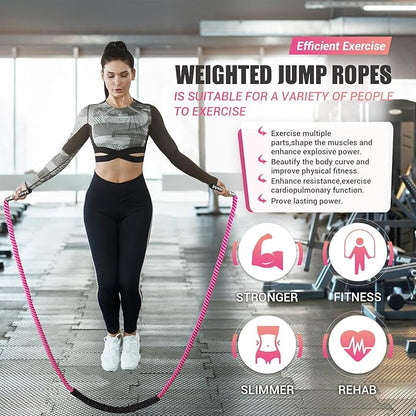Weighted Jump Rope for Women 1.25LB Heavy 9.2FT Weight