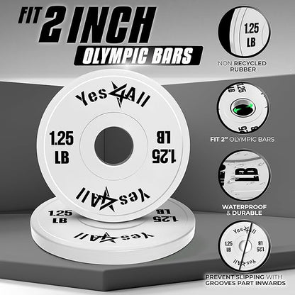 Yes4All Fractional Weight Plates Set of 6 1.25LB 2.5LB 2.5LB 5LB 5LB Pair