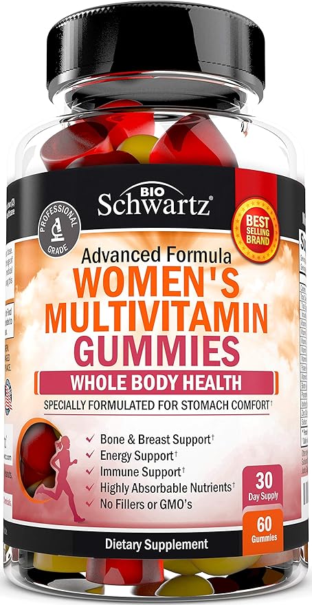 Women's Multivitamin Gummies with A C B6 B12 D & E Vitamins for Immune Support - Gummy Multivitamins for Bone Breast Skin Joint & Energy Health - Multivitamin for Women - Mixed Berry Flavor, 60 Count