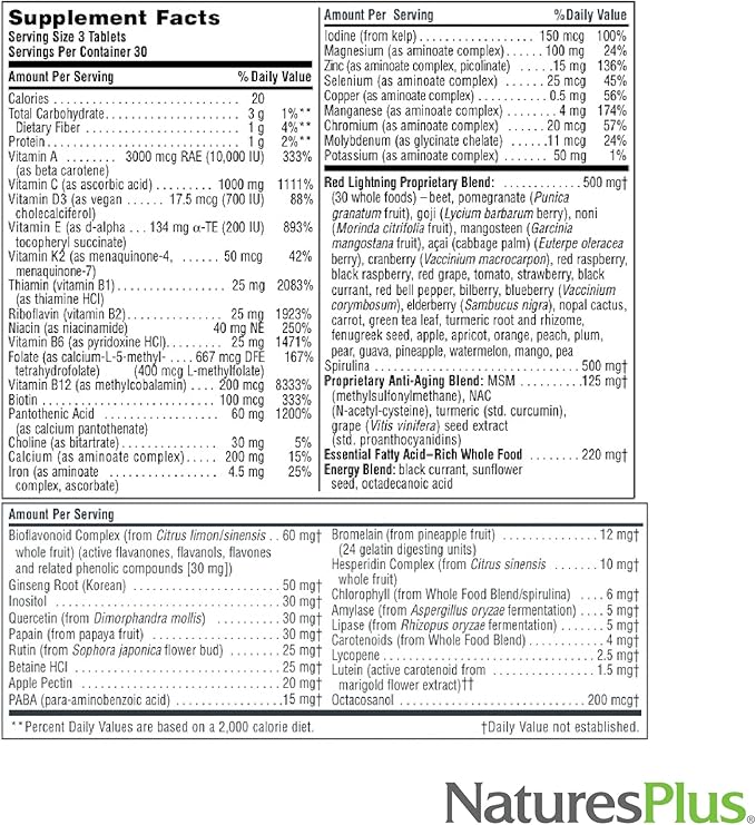Natures Plus Green and Red Multi Vitamin, 90 CT