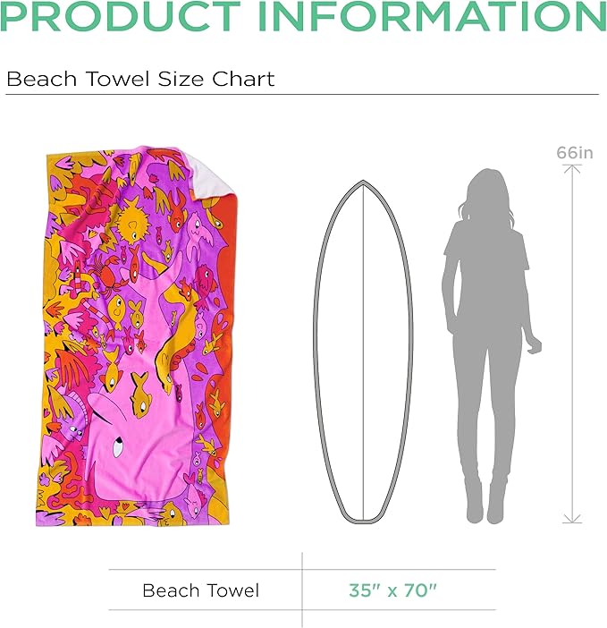 Bedsure U Series 100% Cotton Beach Towel 35"x70"
